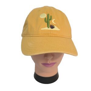 Cactus Moon Desert Embroidered Dad Hat Mustard Yellow OSFA Mighty Fine 6 Panel